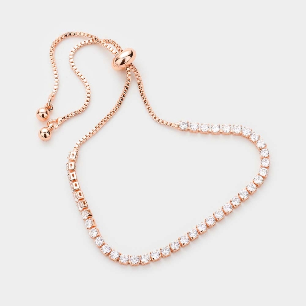 CZ Adjustable TENNIS Bracelet (Rose Gold)